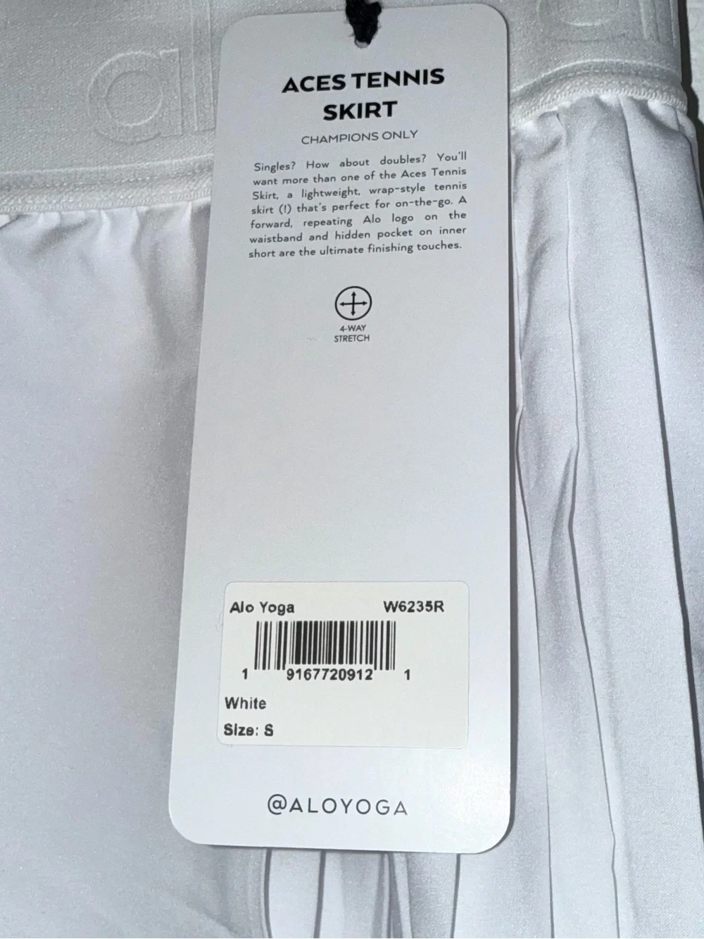 ALO Yoga White Pleated Wrap-Front Skirt